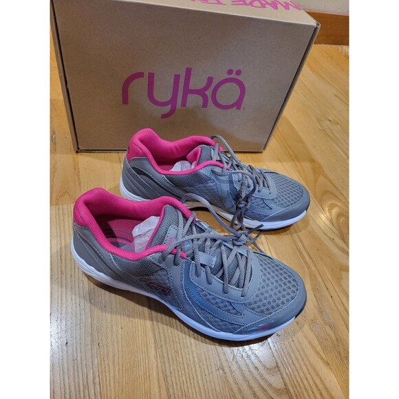 Ryka Women’s Dash 3 Walking Athletic Tennis Shoe Sneakers Grey Pink Size 6.5 M - Picture 1 of 10